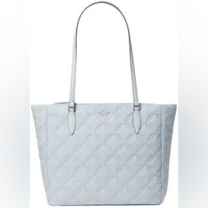 Kate Spade Light Gray Quilted Tote